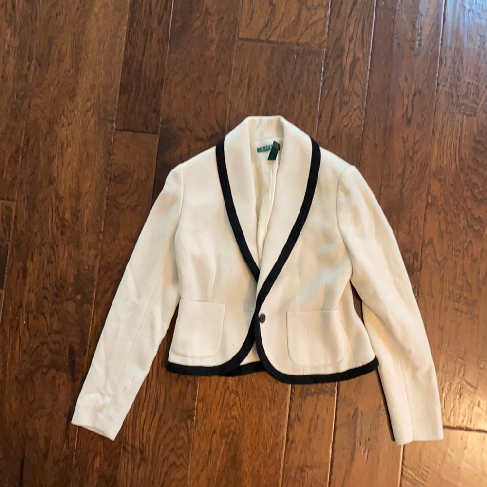 Lauren Ralph Lauren Cream Blazer with Black Trim